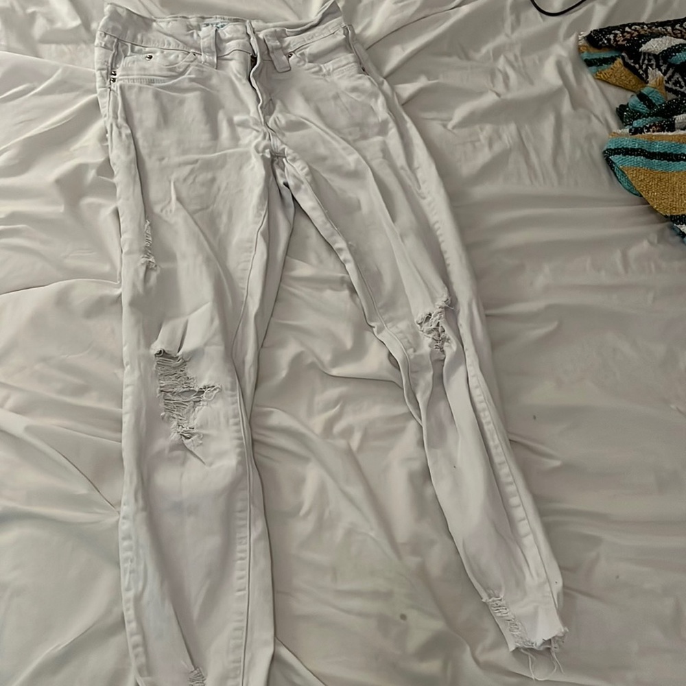 white ripped jeans